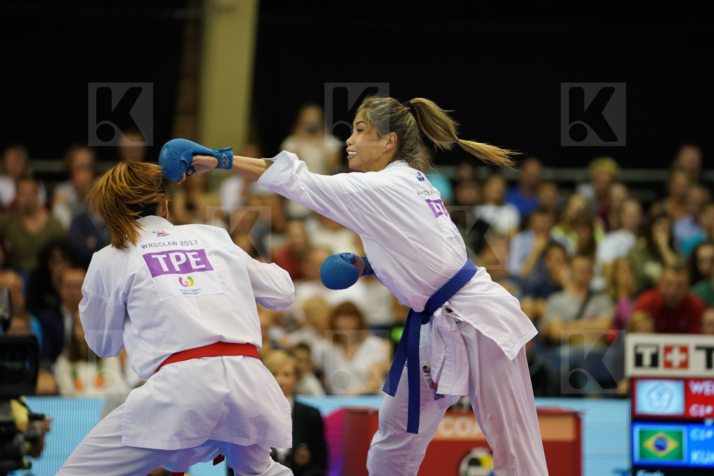 Brazil Chinese Taipei Female Kumite -55kg Gold match Kumizaki Valeria Wen Tzu-Yun
